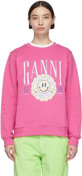 Ganni | Pink Organic Cotton Sweatshirt商品图片,额外8.5折, 独家减免邮费, 额外八五折