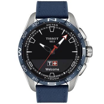 Tissot | Men's Swiss T-Touch Connect Solar Blue Textile & Leather Strap Smart Watch 48mm商品图片,