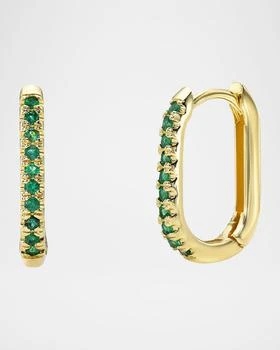 Zoe Lev | Emerald Oval Hoop Earrings,商家Neiman Marcus,价格¥8415