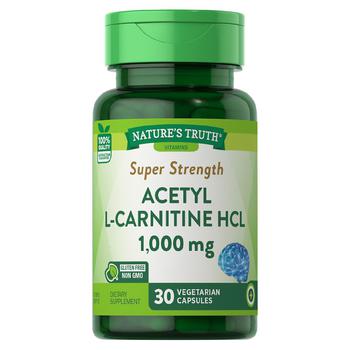 商品Nature's Truth | Super Strength Acetyl L-Carnitine HCL 1,000 mg Capsules,商家Walgreens,价格¥108图片