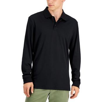 Men's Regular-Fit Solid Long-Sleeve Supima Polo Shirt, Created for Macy's product img