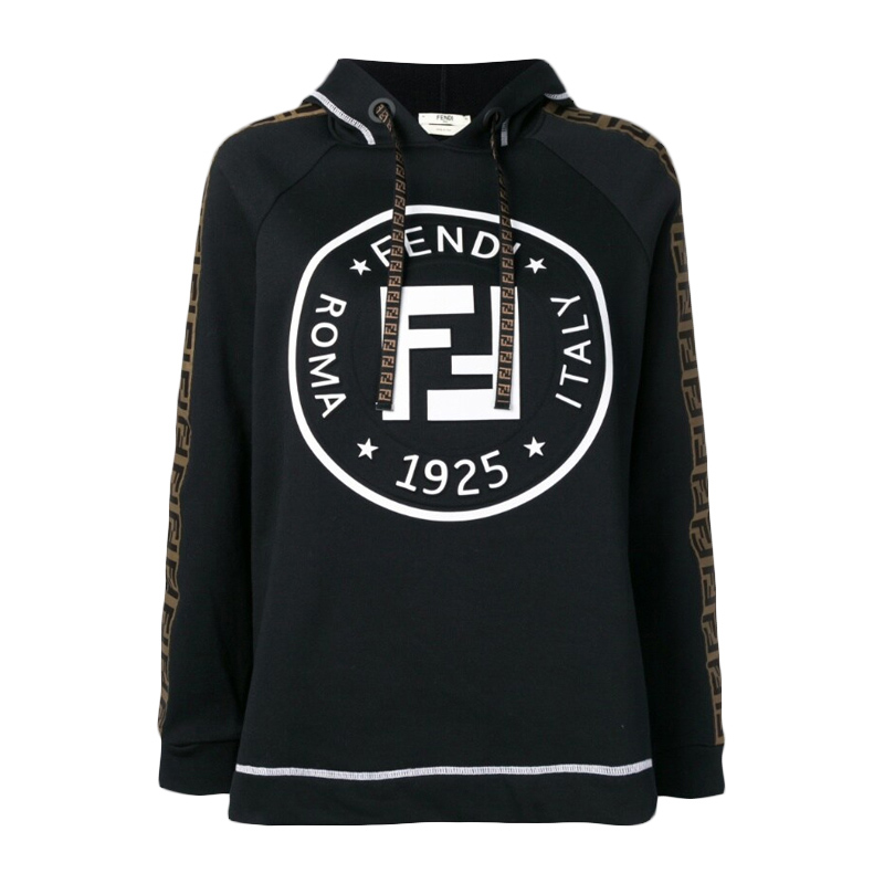 芬迪女装推荐, Fendi | Fendi 芬迪 女士黑色双F标志连帽衫 FAF105-A6ML-F13IY商品图片 满$100享9.5折, 满折