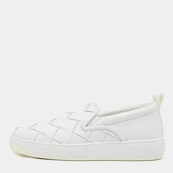 推荐Bottega Veneta White Intrecciato Leather Dodger Sneakers Size 42商品