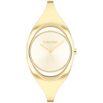 Calvin Klein | Women's Two Hand Gold-Tone Stainless Steel Bangle Bracelet Watch 30mm商品图片,