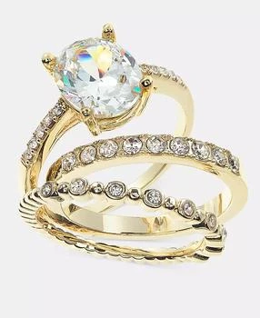 Charter Club | Pavé & Oval Crystal Triple-Row Ring, Exclusively at Macy's,商家Macy's,价格¥117