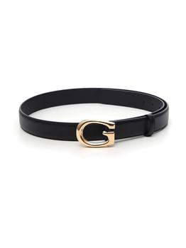 gucci皮带男, Gucci | Black Thin Leather Belt With G Buckle商品图片 