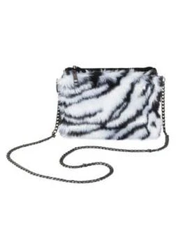 推荐Faux Fur Zebra Pattern Shoulder Bag商品