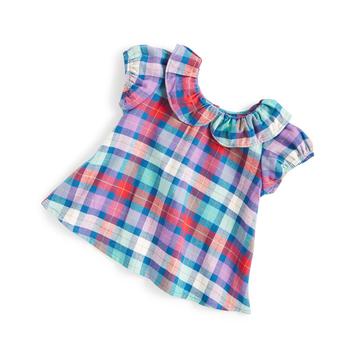 First Impressions | Baby Girls Jewel-Tone Plaid Top, Created for Macy's商品图片,