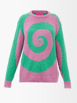 推荐Swirl-jacquard cashmere-bouclé sweater商品