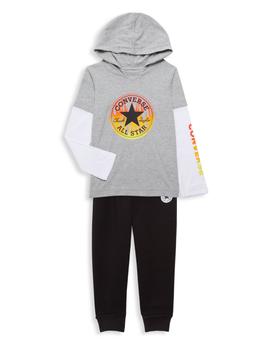 推荐Little Boy's 2-Piece Flames Logo Hoodie & Joggers Set商品