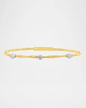 Cassidy Diamonds | Twisted Wire 3-Stone Diamond Bangle in 18K Gold,商家Neiman Marcus,价格¥17754