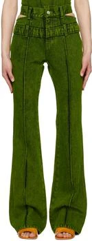 ANDERSSON BELL | Green Joan Double Waist Jeans 4.1折, 独家减免邮费