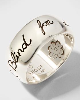 商品Gucci | Blind for Love 9mm Sterling Silver Band Ring,商家Neiman Marcus,价格¥2668图片