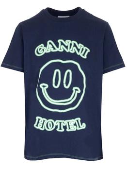 Ganni | Ganni Logo Printed Crewneck T-Shirt商品图片,6.5折起