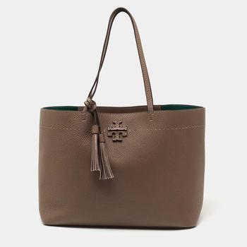 product Tory Burch Light Brown Pebbled Leather McGraw Tote image