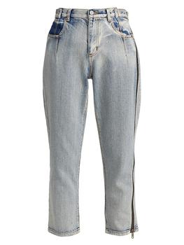 推荐High-Rise Zip Detail Straight-Leg Jeans商品
