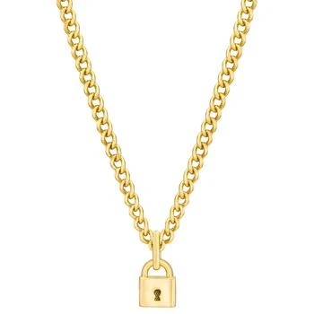 Macy's | Padlock 18" Pendant Necklace in 14k Gold-Plated Sterling Silver,商家Macy's,价格¥1440