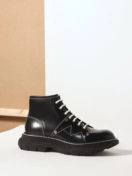 Alexander McQueen | Tread Slick contrast-stitch leather boots 