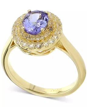 Macy's | Tanzanite (1-1/2 ct. t.w.) & White Topaz (1/2 ct. t.w.) Halo Ring in 14k Gold-Plated Sterling Silver,商家Macy's,价格¥1571