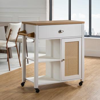商品Hulala Home | Thessaly 31.5" Wide Rolling Kitchen Cart,商家Premium Outlets,价格¥2027图片