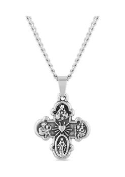 Belk & Co. | All Saints Cross Pendant Necklace in Stainless Steel商品图片,3折