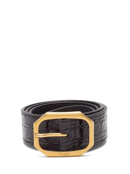 ysl腰带怎么选, Yves Saint Laurent | Crocodile-effect leather belt商品图片 