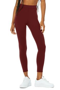 商品Alo | Ribbed High-Waist 7/8 Blissful Legging - Cranberry,商家Alo yoga,价格¥444图片