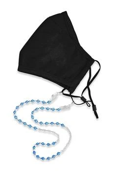 Sterling Forever | Rhodium Plated Blue Enamel Evil Eye Face Mask Chain,商家Nordstrom Rack,价格¥263