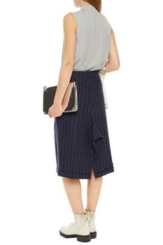 MAISON MARGIELA | Pleated pinstriped brushed wool-felt skirt商品图片,3折×额外6折, 额外六折