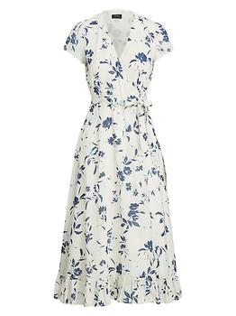 ralph lauren 女, Ralph Lauren | Floral-Print Cotton Wrap Dress商品图片 7折