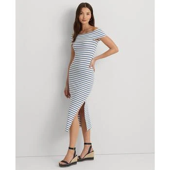 推荐Women's Striped Off-the-Shoulder Midi Dress商品