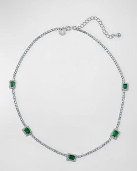 Kenneth Jay Lane | Round Emerald Pave Cubic Zirconia 5-Station Necklace,商家Neiman Marcus,价格¥2085