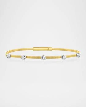 Cassidy Diamonds | Smooth Wire 5-Stone Diamond Bangle in 18K Gold,商家Neiman Marcus,价格¥23388