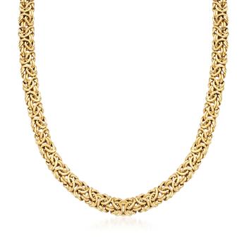 商品Ross-Simons 18kt Gold Over Sterling Silver Byzantine Necklace图片