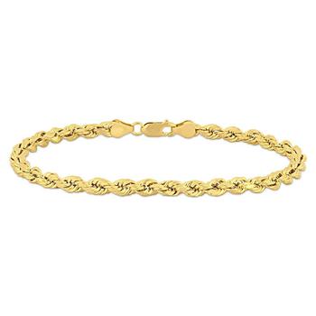 商品Men's Rope Chain Bracelet In 10K Yellow Gold (5 Mm/9 Inch)图片