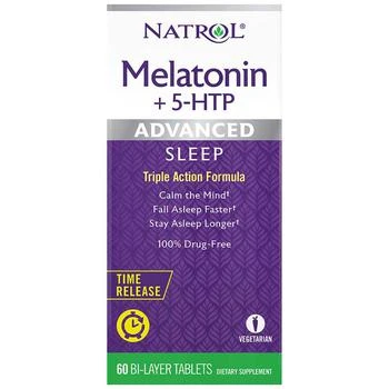 Natrol | Advanced Sleep Melatonin + 5-HTP, Time Release Bi-Layer Tablets,商家Walgreens,价格¥120