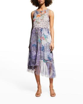 商品Johnny Was | Silvana Floral-Print Mesh Slip Dress,商家Neiman Marcus,价格¥830图片