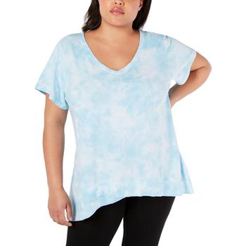 Calvin Klein | Calvin Klein Performance Womens Plus Tie-Dye V-Neck T-Shirt商品图片,3.8折, 独家减免邮费