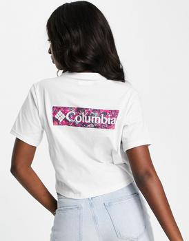 Columbia | Columbia North Cascades cropped backprint t-shirt in white/ fuchsia商品图片,6折