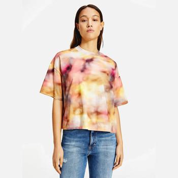 推荐Calvin Klein Jeans Women's Organic Cotton All Over Print T-Shirt - Blurred Abstract Aop商品