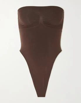 SKIMS | Seamless Sculpt Strapless 抹胸丁字裤式连体紧身衣 （颜色：cocoa）,商家NET-A-PORTER,价格¥468