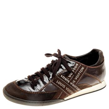 lv低帮鞋, [二手商品] Louis Vuitton | Louis Vuitton Brown Patent Leather And Suede Low Top Sneakers Size 39商品图片 8.8折, 满1件减$100, 满减