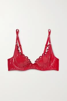 L'Agent by Agent Provocateur | Zarya 凸花蕾丝边饰弹力漆光面料带钢圈软杯文胸  - 34A 额外9.7折, 额外九七折