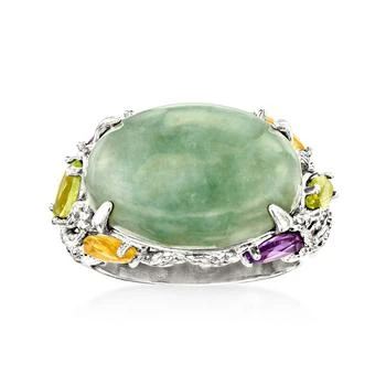 Ross-Simons Jade and Multi-Gemstone Ring in Sterling Silver