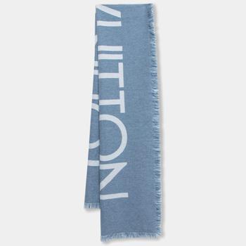 lv围巾多少钱, [二手商品] Louis Vuitton | Louis Vuitton Blue Intarsia Wool & Cashmere Knit Fringed Muffler商品图片 7.4折, 满1件减$100, 满减