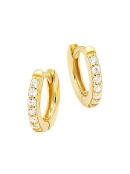 商品Shashi | Jade 18K Goldplated Cubic Zirconia Pavé Hoop Earrings,商家Saks Fifth Avenue,价格¥524图片