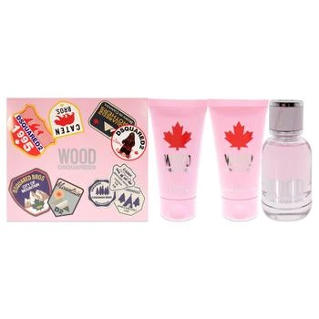 DSQUARED2 | Wood by Dsquared2 for Women - 3 Pc Gift Set 1.7oz EDT Spray, 1.7oz Body Lotion, 1.7oz Bath and Shower Gel,商家Premium Outlets,价格¥352