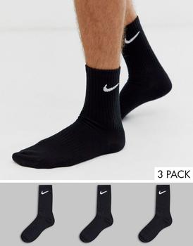NIKE | Nike Training crew neck lightweight socks 3 pack in black商品图片,