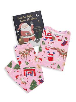 商品Books To Bed | Little Girl's & Girl's Twas The Night Before Christmas Book & Pajamas Set,商家Saks Fifth Avenue,价格¥438图片