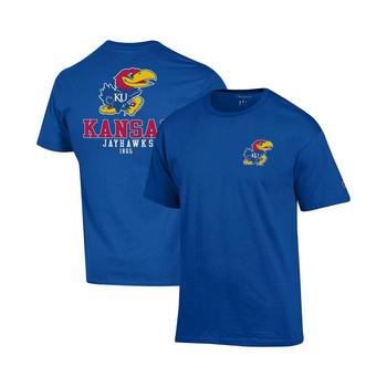 CHAMPION | Men's Royal Kansas Jayhawks Stack 2-Hit T-shirt商品图片,